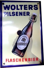 Emaille Schild der Braunschweiger WOLTERS Brauerei
