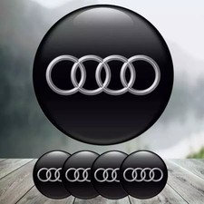 56mm Nabendeckel logo emblem Aluminium Radnabenkappe Aufkleber Sticker audi stil