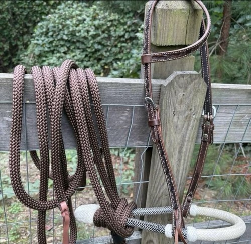 Bitless hackamore rawhide - bitless,