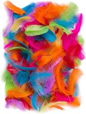 150 Stück Bunt farbig Deko Federn 10g Flaumfedern Schmuckfedern Vogelfedern