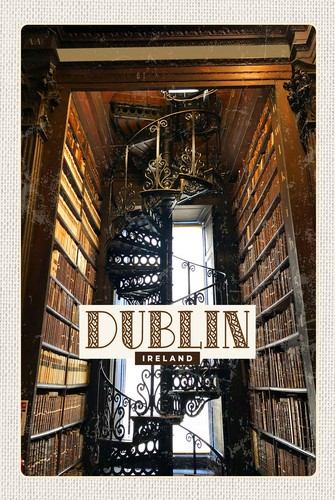 Holzschild 18x12 retro dublin - retro,