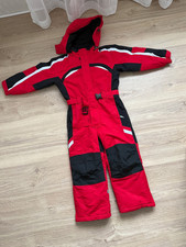 Molliger Schneeanzug Skioverall mit abnehmbarer Kapuze - Größe 128