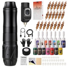 HAWINK Tattoo Maschine Set Tattoo Kit mit 1600mAh Akku 20PCS Tattoo Nadeln 14