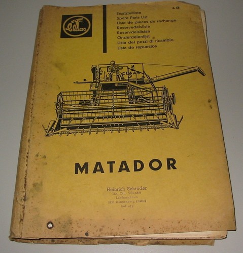 Ersatzteilliste claas matador - claas,