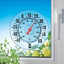 Außen-Thermometer Wie warm ist es heute? Thermometer mit Saugnapf für Fenster