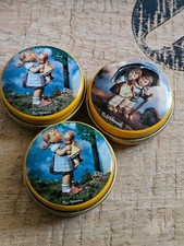 3x Pillendosen rund mit Hummel-Motiv aus Metall