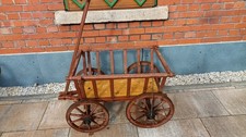 HANDWAGEN BOLLERWAGEN HOLZWAGEN HOLZ DDR ALT VINTAGE DEKO RAR SELTEN