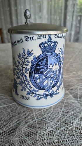 Bierkrug mit zinndeckel bayern - mit,
