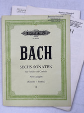 Noten . J.S. Bach. 6 Sonaten