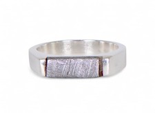 Schöner Gravierter GIBEON Meteorit Ring I Größe 5 1/4 - TOP METEORIT Schmuck