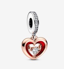 Pandora Bicolor Strahlendes Herz Charm-Anhänger ( 782450C01 )
