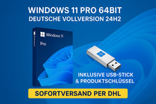Windows 11 Pro 64Bit USB Paket inkl. Key Vollversion DE-Version Originalverpack"