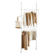 B-Waren Teleskop Kleiderständer, robuster Kleiderstange FRG109-II-W-bwaren