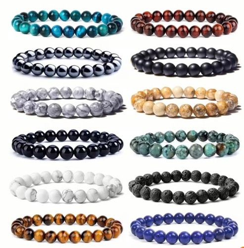 Edelstein armband 8mm perlen - 8mm,