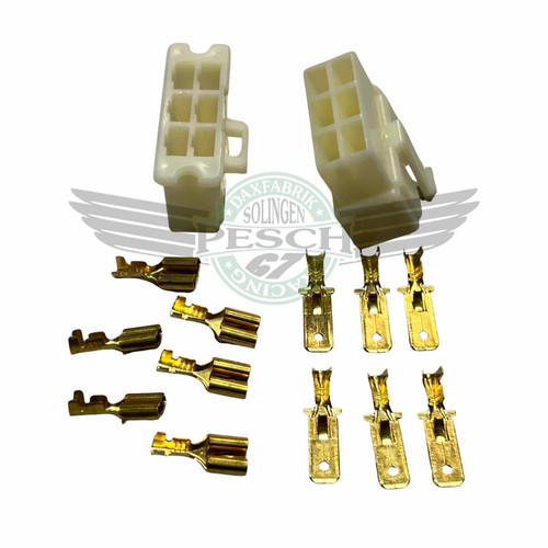 Blockstecker set polig - 6, 6,3mm