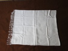 Schal Franseln Lanamischung weiß NEU