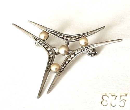 Vintage brosche markasiten - vintage, brosche,