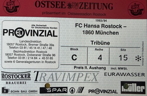 Ticket bundesliga fc hansa - bundesliga,