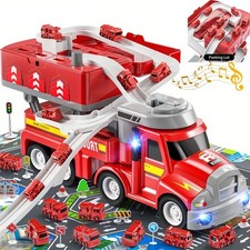 Transport Truck Spielzeug Autos Feuerwehrwagen LKW für ab 2 Jahre Kinder Geschen