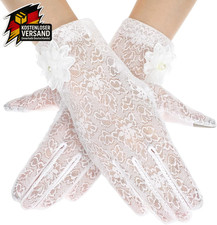 Blumen Spitze Handschuhe Weiß
