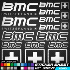17x BMC SWITZERLAND Vinyl Aufkleber Sticker Blatt Fahrrad Rahmen Radfahren Fahrrad