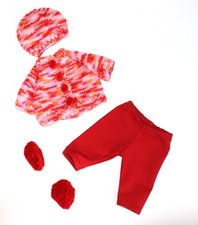 Puppenkleidung für die Babypuppe 32-34 cm, Strickjacke, Hose, Mütze, Schuhe