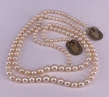 1 Strang japanische Salzwasser AKOYA Perlenkette, 5 - 8 mm, NEU (PK 036)