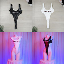 DE Damen Stringbody Lack Wetlook Body Leder Bikini Thong Leotard Bodysuit