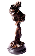 Bronzefigur Frau mit Schal Tänzerin Bronze Skulptur Massiv 5,2  KG