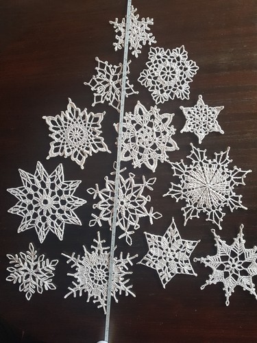 13x schneeflocke gehäkelt - schneeflocke,