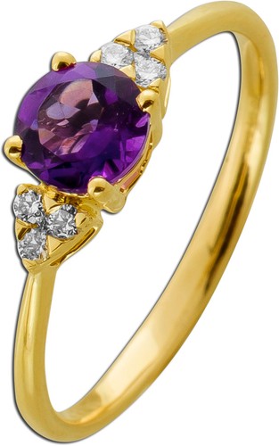 Amethyst ring gold - ring, 14