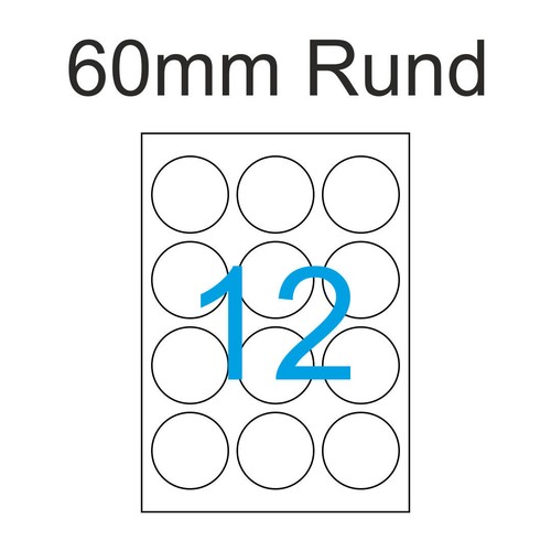 60mm etiketten rund blatt - 60mm,