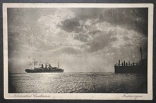 AK Nordseebad Cuxhaven - „Frühmorgens“ - Gel. 1924 - Schiffe, Dampfer - SELTEN!!