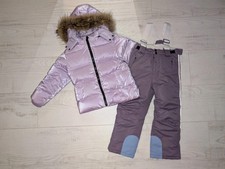 Kinder Schneeanzug Gr. 122 Skianzug Mädchen Flieder Lila Violett 116 Fell Federn