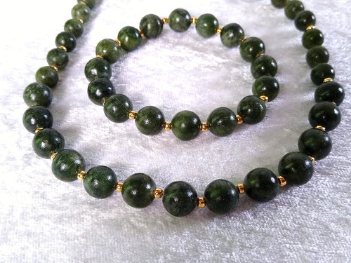 Jade halsketten armbandset - jade, halsketten-&armbandset