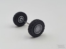 Herpa Geländerreifen Allradfelgen einteilig Vorderachse 1 Achse 054089 /HN2096-1