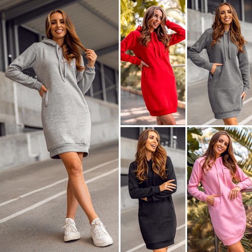 Kapuzenpullover pulloverkleid - kapuzenpullover,