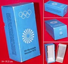 OLYPIA 1972 MÜNCHEN OLYMPISCHES FEUER LEERSCHACHTEL für KERZE OTL AICHER RARITÄT