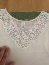 Unterhemd Damen Speidel ärmellos weiss Stickerei 38