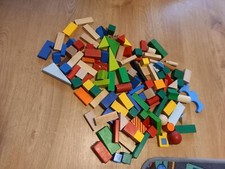 üb. 100 Holz Bauklötze Bunt/ Natur Holzbausteine Holzspielzeug Waldorf Naturholz