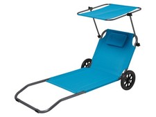 CRIVIT Strand- und Transportliege, mit Sonnendach (Blau) - B-Ware sehr gut