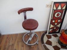 Werkstattstuhl Drehstuhl Friseur Arzt Architekten 60er 70er Jahre (B)