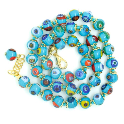 Murano glas halskette hellblau - murano,