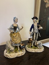 Porzellan Figuren Schäfer Und Schäferin Handarbeit Vintage
