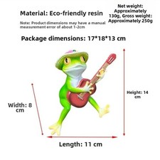 Harz Schaukel Frosch spielen Gitarre Dekoration für Garten Balkon oder Terrasse
