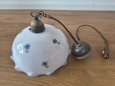 Kolarz Nonna Hängeleuchte 32cm Glasschirm Glasleuchte weiß mit Blumenmuster