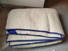 Reine Schurwolle wolldecke warm 1,90 x1,30 cm Schweiz weis beige blau königliche