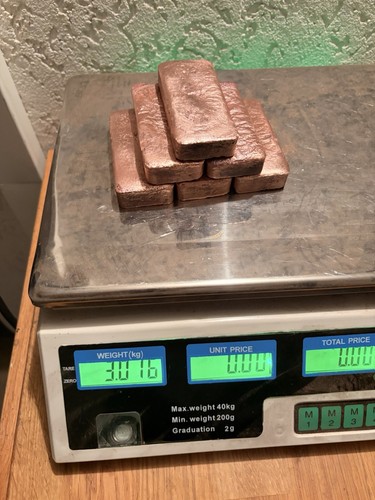 Kupferbarren 999 feinkupfer - 6x,