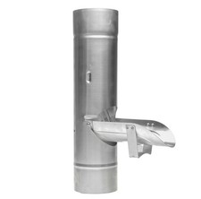 Regenrohrklappe mit V2A Sieb Regenwasserklappe Titanzink 76 87 100mm Fallrohr