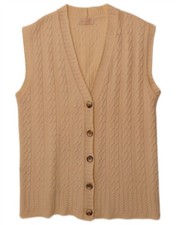 WEGNER Damen ärmellose Strickjacke Pullover UK 16 Large beige SP10